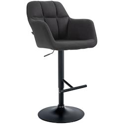 CLP Tabouret de bar Natoma Tissu Noir /Métal noir mat - noir textile 322943_0