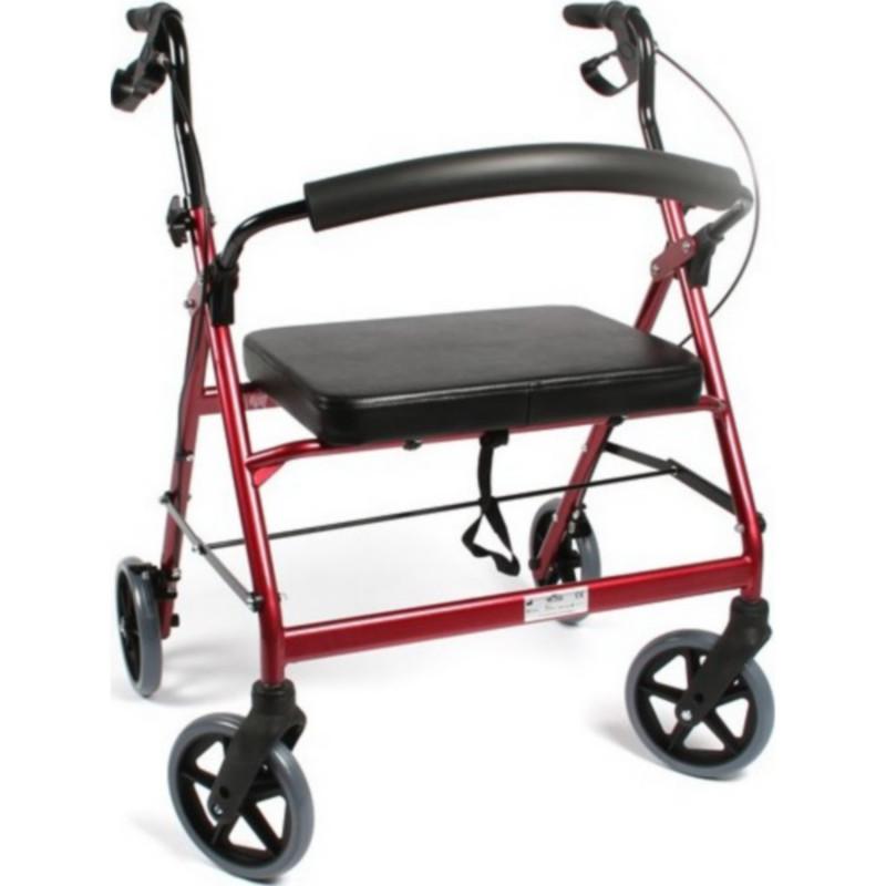 Déambulateur 4 roues Fortissimo - Pour personnes de forte corpulence - Réglable et pliable avec assise rembourrée_0