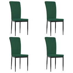 Décoshop26 - Set de 4 chaises de salle à manger cuisine en tissu velours vert foncé cadre en fer DEC025659 - 3000255376179_0
