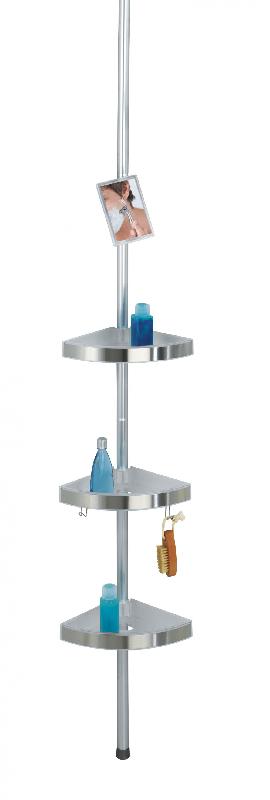 Étagère de bain / douche premium télescopique sol-plafond, chromé - Aluminium inoxydable - WENKO_0