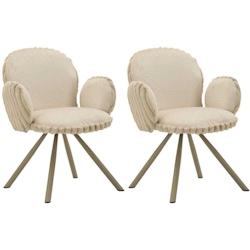 Fauteuil en tissu côtelé Stockholm (Lot de 2) crème Mauro Ferretti - beige 8024609382420_0