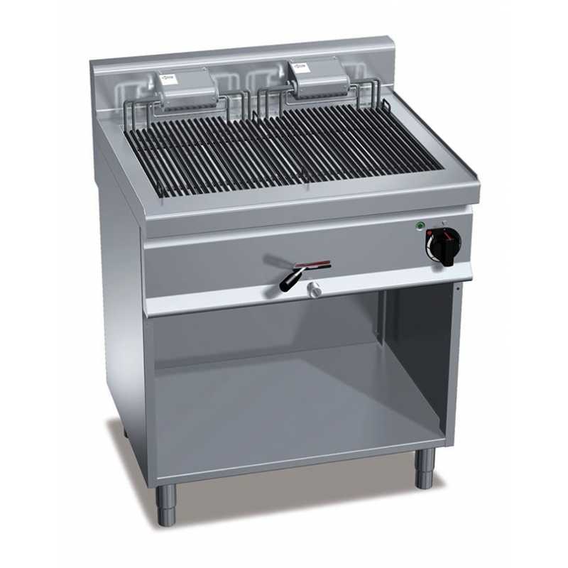 Grillade électrique sur coffre avec tiroirs à eau, cuisson en fonte pour viande/ poisson