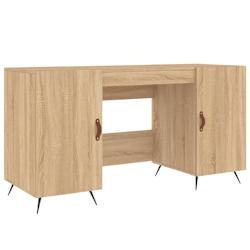 Helloshop26 - Bureau table poste de travail meuble d'ordinateur informatique étude chêne sonoma 140 x 50 x 75 cm bois d'ingénierie 02_0023648 - 300_0