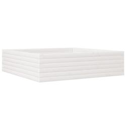 Helloshop26 - Jardinière bac lit surélevé plantes fleurs terrasse jardin 90 x 90 x 23 cm bois de pin massif blanc 02_0038045 - 3000217655922_0