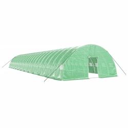 Helloshop26 - Serre tente abri plante fleur légumes avec cadre en acier 144 m² 24 x 6 x 2,85 m vert 02_0044548 - 3000220249613_0