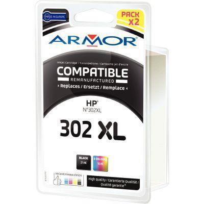 Lot 2 cartouches d\'encre compatible à la marque HP 302XL noir et couleurs haute capacité_0