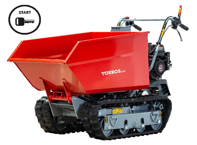 Mini dumper à chenilles 600 kg - 6,5 CH démarrage électrique et benne hydraulique Torros MRD600HE_0