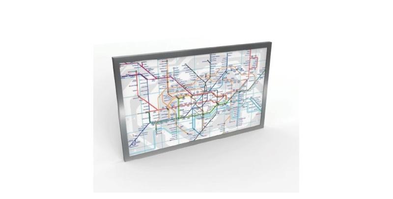 Panneau d'affichage graphique interchangeable - plexiglas et cadre en acier - différentes tailles_0