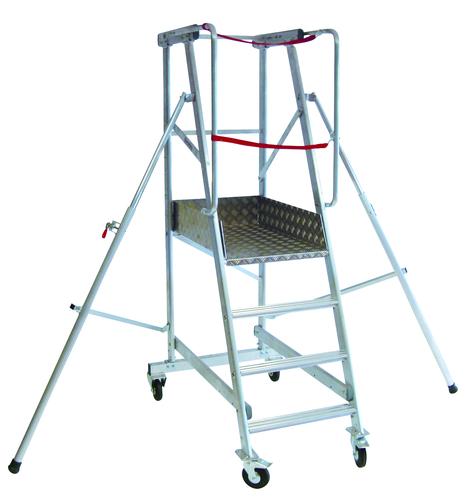 Plate-forme roulante DDCG0900 - Norme EN 131.7 - Aluminium, charge 150 kg, 3 marches_0