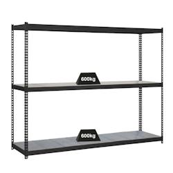 PROREGAL Étagère pour charges lourdes METAL BEAST THREE | HxLxP 200x150x60cm | Charge du compartiment 600kg | anthracite - gris métal PR_RS16-43_0