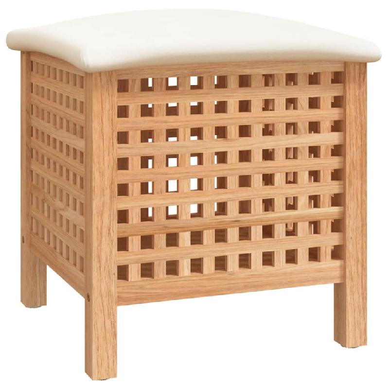 TABOURET DE SALLE DE BAIN 48 X 47,5 X 52 CM BOIS MASSIF DE NOYER 02_0006133_0