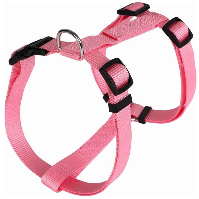 HARNAIS BASIC T1 15MM ET 43/65CM POUR CHIEN - ROSE - ANIMALIS 