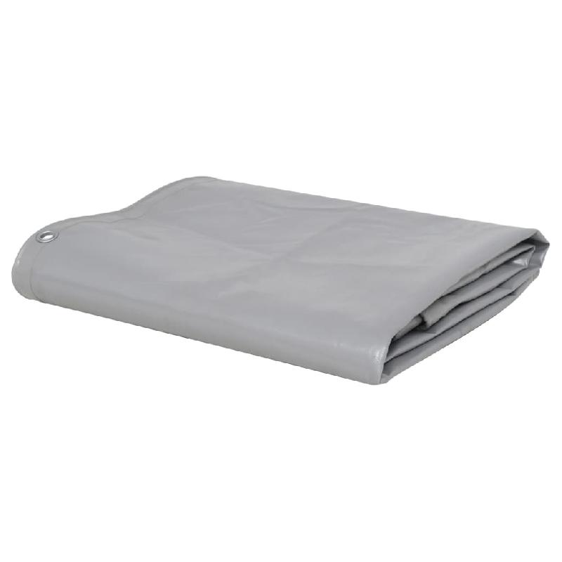 BÂCHE 650 G/M² 4X4 M COUVERTURE DE CAMPING PROTECTION JARDIN GRIS 02_0002239_0