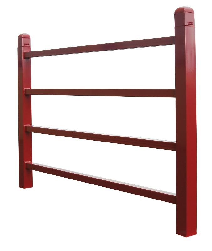 Barrière urbaine conviviale droite - Pommeau Courbe de diamant® en aluminium - Acier peint sur zinc_0