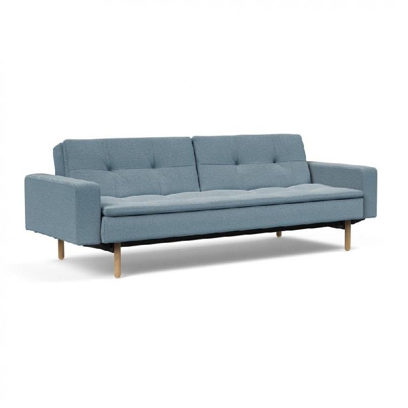 CANAPÉ DESIGN DUBLEXO STEM AVEC ACCOUDOIRS CONVERTIBLE LIT 115*210 CM PIEDS CHÊNE TISSU SOFT INDIGO_0