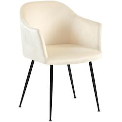 CLP Chaise de salle à manger Jaysie velours Crème - beige textile 325804_0