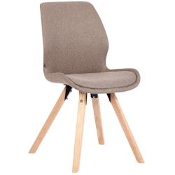 Décoshop26 - Chaise de salle à manger x1 design scandinave en tissu taupe et pieds en bois carrés clair 10_0002314 - 3000250954884_0
