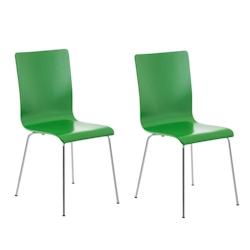 Décoshop26 - Lot de 2 chaises de cuisine en bois vert et métal CDS10063 - 3000277020319_0