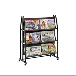 Edimeta Présentoir Black-Line® 2000 double-faces avec 6 tablettes inclinées - noir métal 206601_0