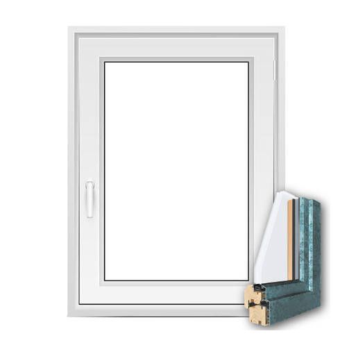Fenêtre mixte bois alu 1 vantail - Oscillo-battante - Uw jusqu'à 1,3 W/m².k - Ref. FEMIXOB1_0