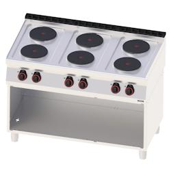 Fourneau électrique 6 feux avec soubassement 120  C7FOE6F120S Casselin - gris C7FOE6F120S_0