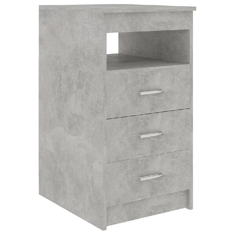 Helloshop26 - Armoire à tiroirs compacte 40 x 50 x 76 cm avec étagère supérieure moderne en bois d'ingénierie gris béton 02_0047699 - gris Bois_0