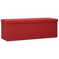 Helloshop26 - Banc banquette de rangement pliable 110 x 38 x 38 cm rouge bordeaux faux lin 02_0010896 - 3000599047766_0