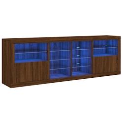 Helloshop26 - Buffet bahut commode armoire meuble de rangement organisateur cuisine salle de séjour salon avec lumières LED 202 x 37 02_0029916 - 30_0