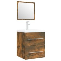 Helloshop26 - Meuble lavabo avec bassin intégré 41 x 38,5 x 48 cm bois d'ingénierie marron 02_0006868 - 3000372082724_0