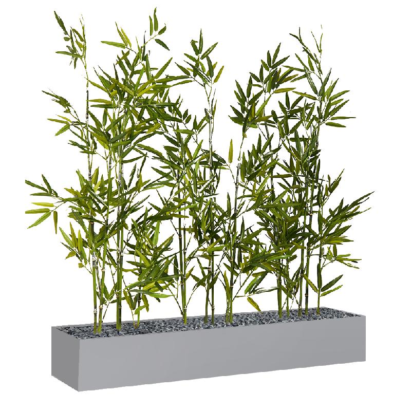 Jardinière basse en métal BAMBOUS_0