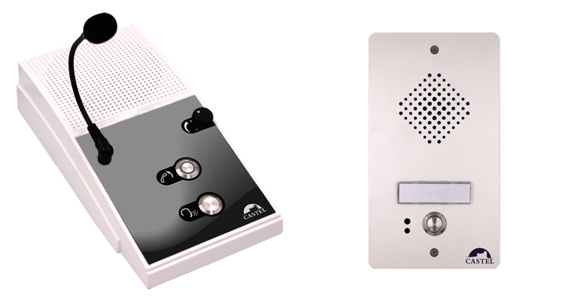 Kit d'interphone de guichet platine - poste opérateur et client - communication bidirectionnelle, inox et ABS, IP40/IP54_0