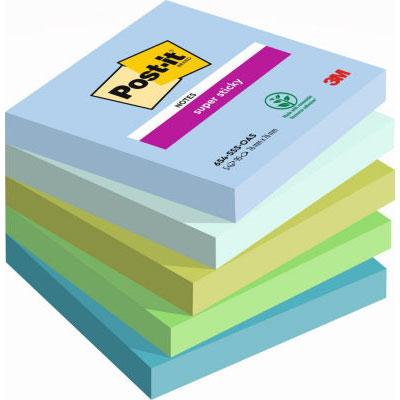NOTES REPOSITIONNABLES POST-IT OASIS 76 X 76 MM COLORIS ASSORTIES - 5 BLOCS DE 90 FEUILLES
