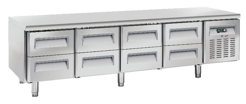 Table réfrigérée 8 tiroirs GN 1/1 - Acier inoxydable - Thermostat digital - CASSELIN CTAR8T_0
