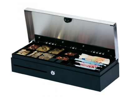 Tiroir de caisse enregistreuse Metapace K-3 - 460x170x100 mm - 6 compartiments à billets, 8 à monnaie, 1 compartiment pour chèques_0