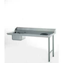 Tournus Equipement Table standard d'entrée MAL avec plage et dosseret raccordable à gauche Tournus - 507500 - inox 507500_0