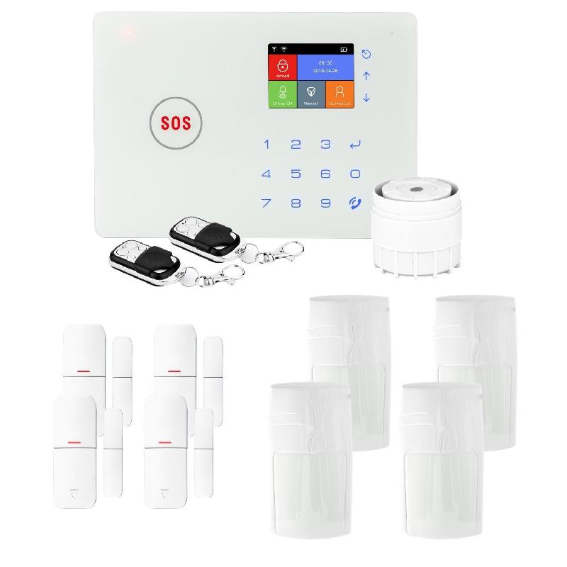 Alarme maison connectée sans fil WIFI et GSM - Amazone Lifebox - Kit avec immunité animale, 4 détecteurs de mouvement et 4 détecteurs d'ouverture_0