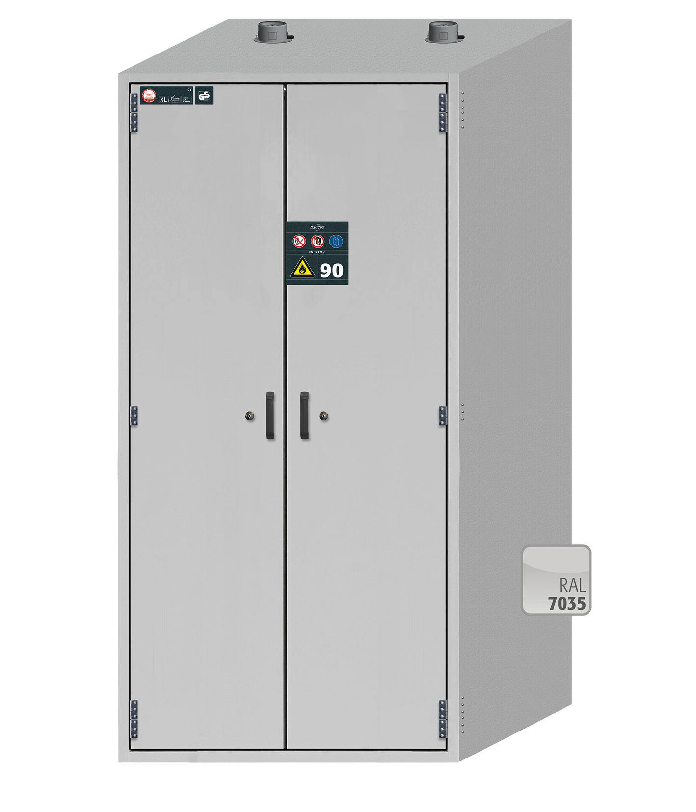 Armoire de sécurité pour produits dangereux XL-CLASSIC-90 - Modèle XL90.222.110.WDAS - Réf 30393-001-30395 - Type 90 - Stockage certifié pour fûts 200L_0
