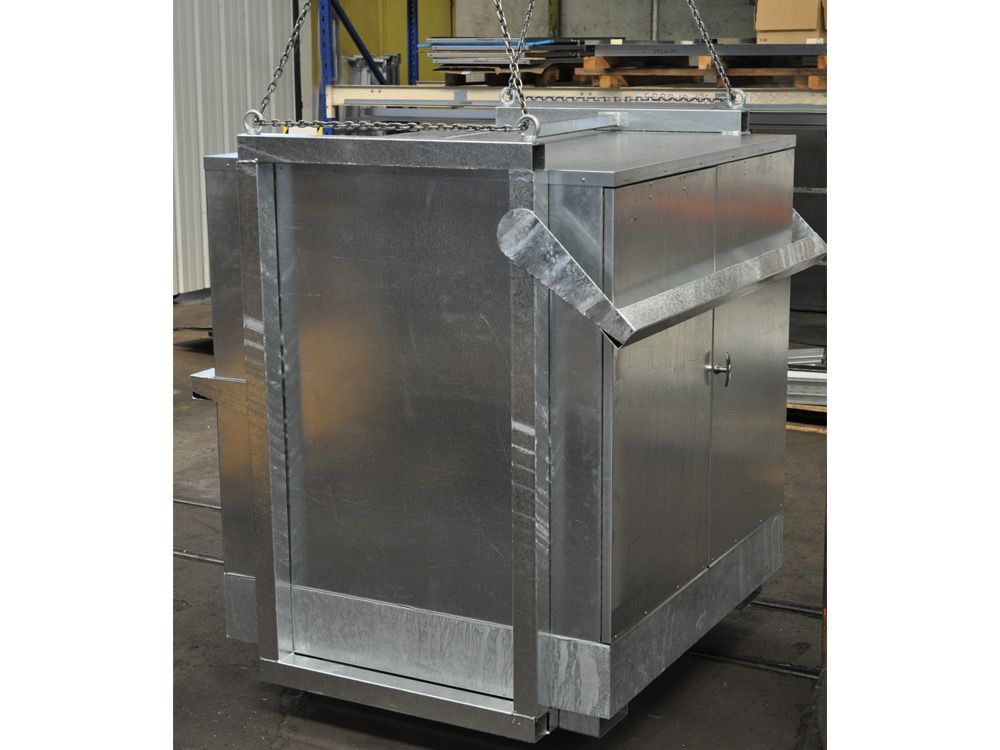Armoire de stockage avec élingues et rétention - abri pour IBC - BRAG 1CCP ELING - acier galvanisé, 1000 L de rétention_0