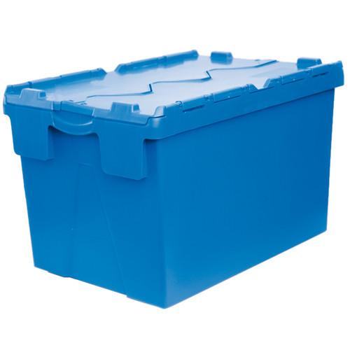 Bac plastique Gerbable Emboîtable Plein avec Couvercle intégré 600 x 400 x 365 Bleu - Réf : BAC114BM6436020_0