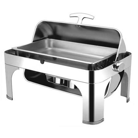 Chafing dish inox GN 1/1 - 13.5L - Couvercle rotatif Roll Top - Rectangulaire - 670x460x440 mm_0