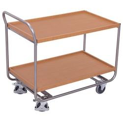 Chariot manuel à étagères - aluminium avec bordure - capacité 200 kg_0