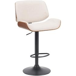 CLP Tabouret de bar Beverley Tissu Noyer / Crème - beige textile 326447_0