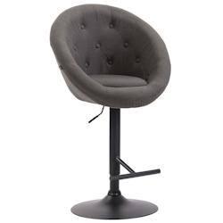 CLP Tabouret de bar London V2 en tissu avec Pied et Repose-pieds en métal Gris foncé/Noir - gris textile 319401_0