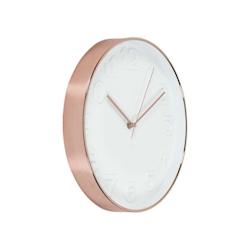 Horloge ronde cuivrée et blanche 30.5 cm The Home Deco Factory - blanc 3561864333057_0