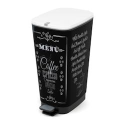 Kis Poubelle De Cuisine A Pédale - Noir - Motif Coffee - 42.5l - 8013183067618_0