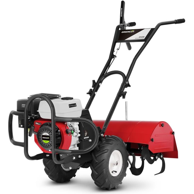 MOTOCULTEUR À ESSENCE 4 TEMPS 208CC 7CV, LARGEUR DE TRAVAIL 70CM, PROFONDEUR DE TRAVAIL 35CM, GUIDON RÉGLABLE À 3 POSITIONS GREENCUT GTC220X