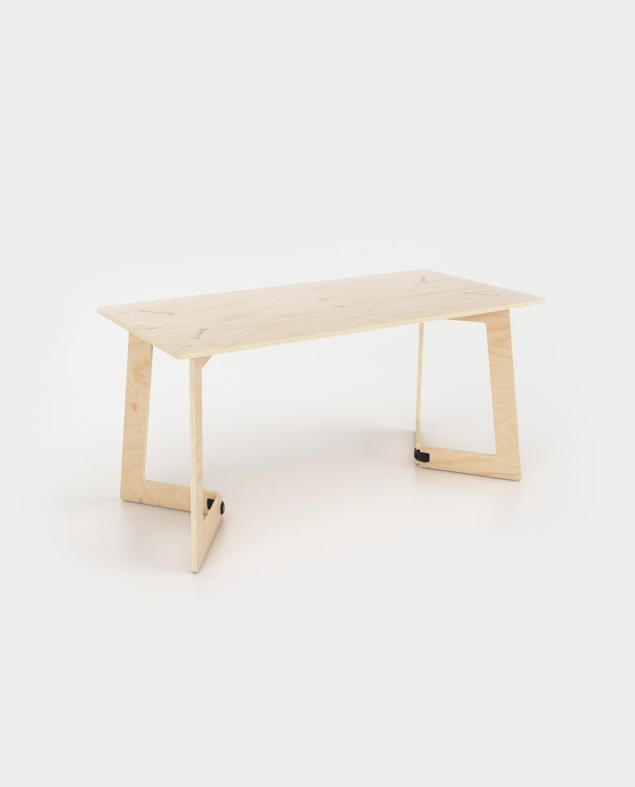 Bureau droit en bois démontable - Karya - Design simple et modulable - Connecteurs PlayWood™_0
