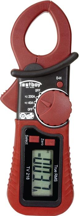 Pince ampèremétrique Testboy TV 218 - 10 mA à 200 A AC/DC - CAT III 300 V avec affichage LCD_0