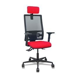Piqueras y Crespo Silla Bormate asincro malla negra asiento bali rojo brazos 2D ruedas 65mm cabecero regulable - rouge multi-matériau 405ASM840B350B2_0