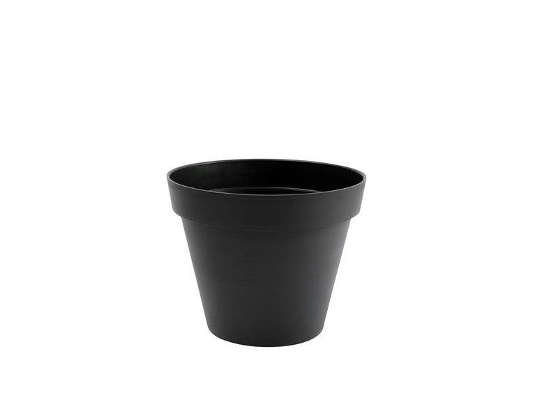 Pot de fleur en plastique - Diamètre 30 cm - Hauteur 26 cm - Gris anthracite - Résistant aux UV - EDA_0